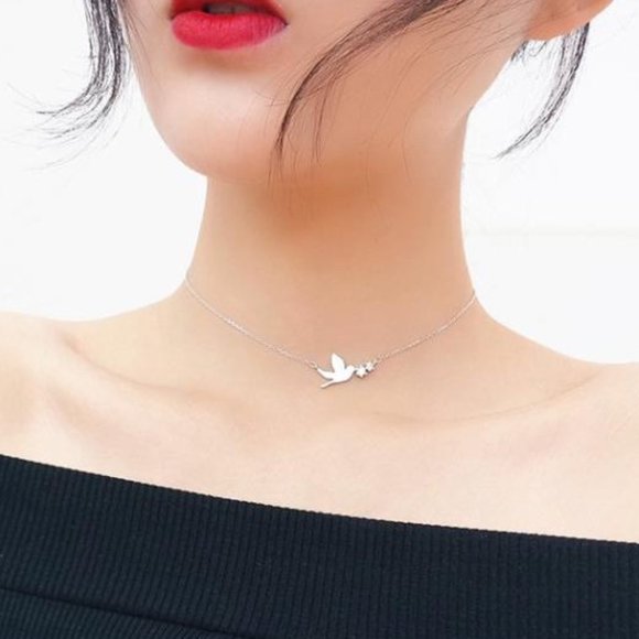 Crystal and Dove Necklace - Picture 2 of 5